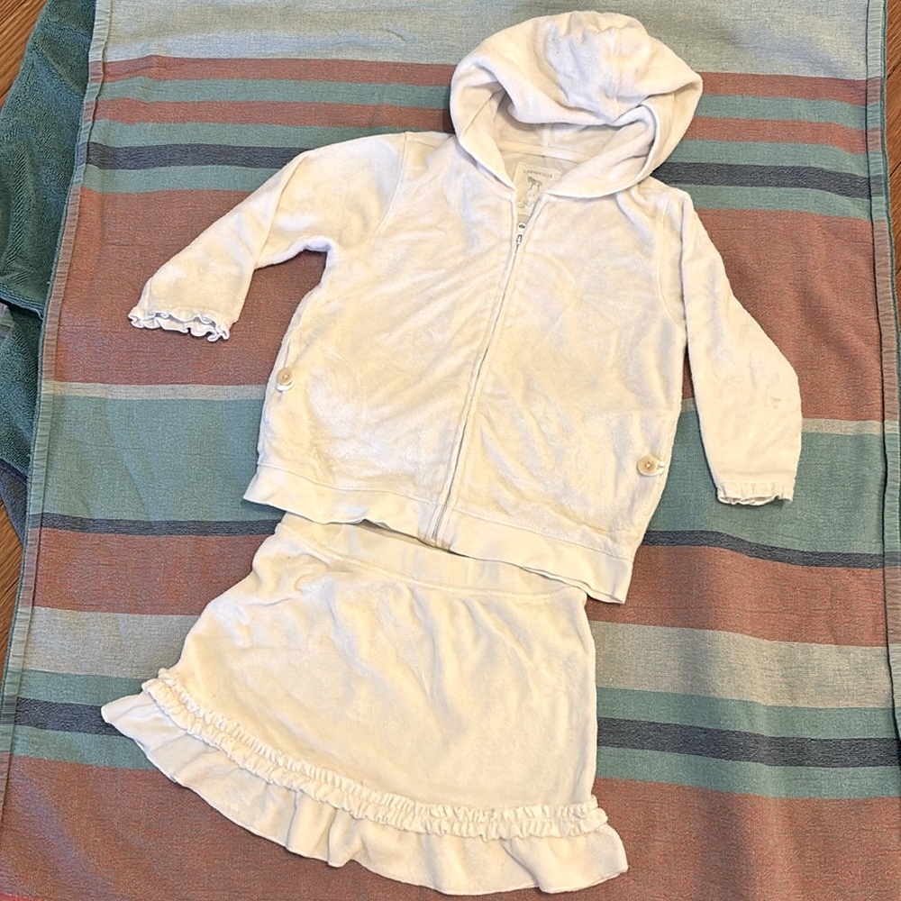 Girls Terry cloth jacket and skirt set
